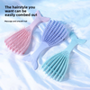 New Mermaid-Inspired Hollow-Out Shell-Shaped Octopus Comb Bamboo Handle TPEE Teeth-Volumizing Smoothing Tangle-Free Comb