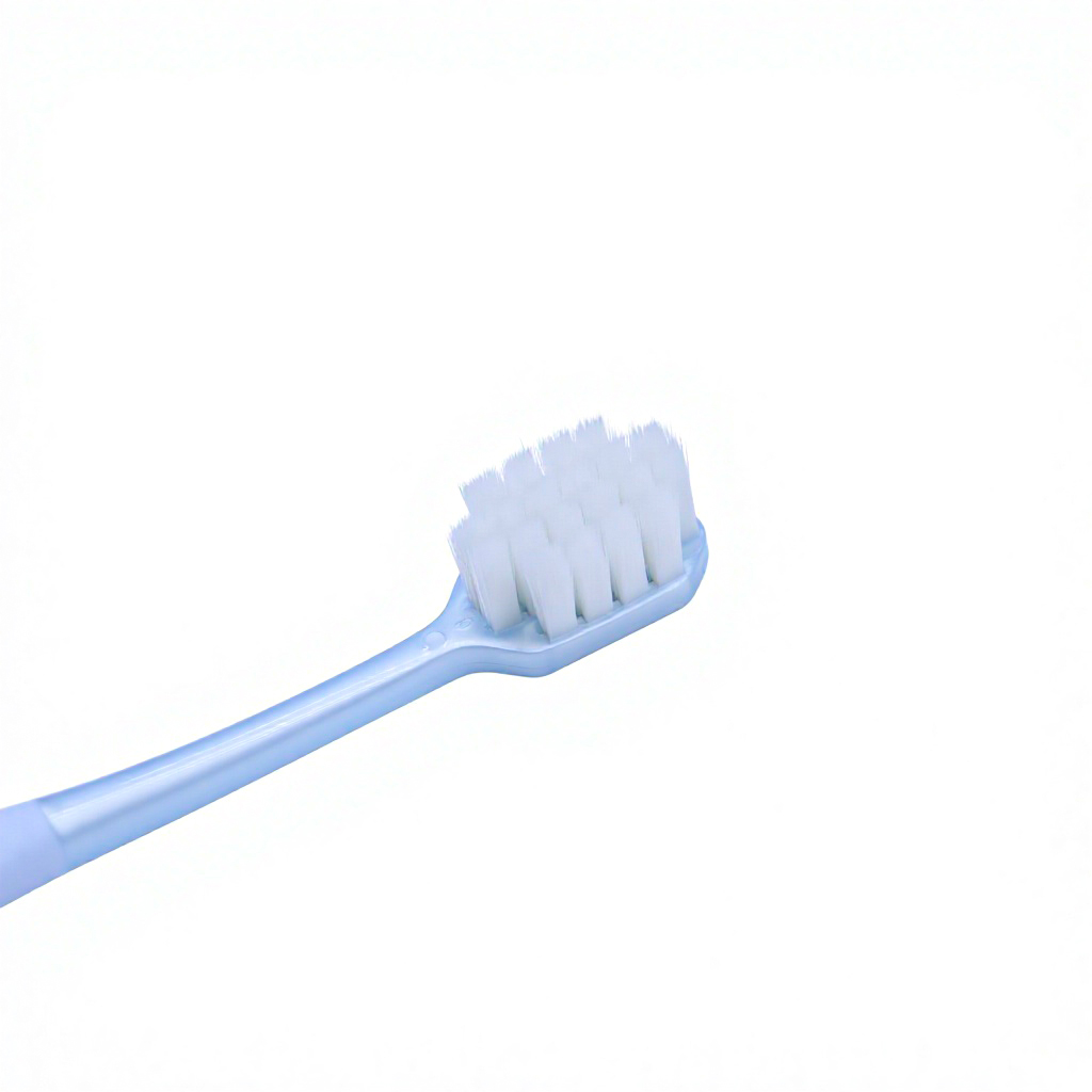 Custom Logo Light Blue Adult Manual Toothbrush with Soft Nylon Bristles and Ergonomic TPE Handle for Home Oral Care