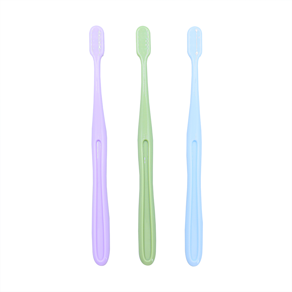 Adult Soft Bristle Toothbrush Dual Color Nylon Brush PP Handle Family Oral Care Home Use