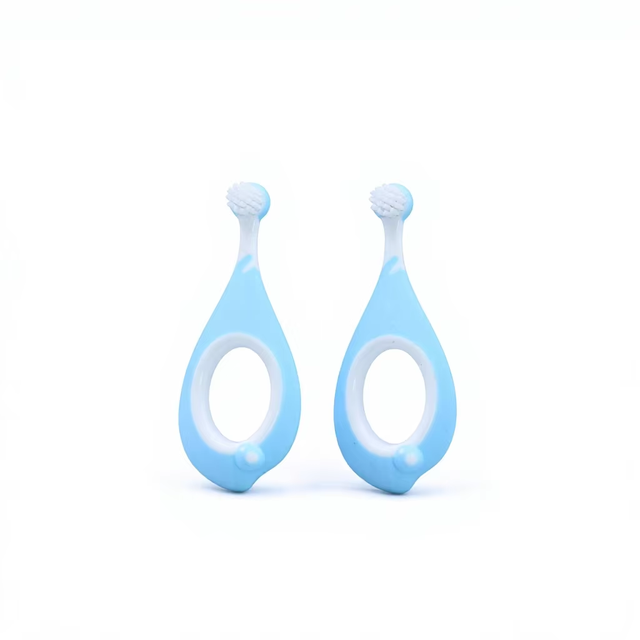 Wholesale BPA Free Soft Bristles Infant Training Toothbrush 0-3 Years Baby Daily Oral Care Teething Relief Gum Massager