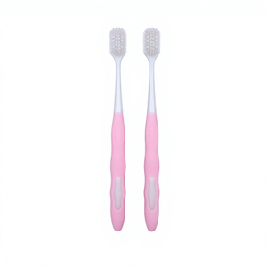 Pink Soft Bristle Adult Toothbrush Ergonomic Manual Oral Care Brush for Sensitive Gums OEM Custom Logo