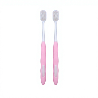 Pink Soft Bristle Adult Toothbrush Ergonomic Manual Oral Care Brush for Sensitive Gums OEM Custom Logo