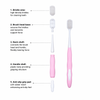 Pink Soft Bristle Adult Toothbrush Ergonomic Manual Oral Care Brush for Sensitive Gums OEM Custom Logo