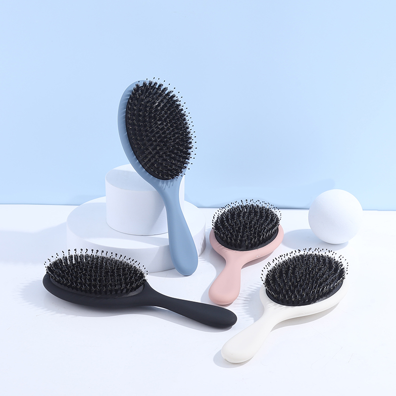 Natural Boar Bristle Hair Brush Pig Bristles Air Cushion Comb for Wet Dry All Hair Types Straightening Anti-static Scalp Massage