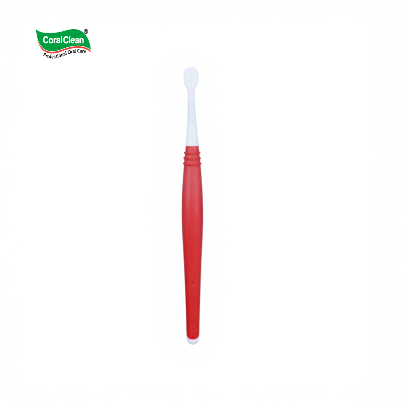 Compact Round Head Toothbrush Medium Bristle Oral Care Brush Small Head Long Handle Multicolor for Orthodontic and Pet Cleaning