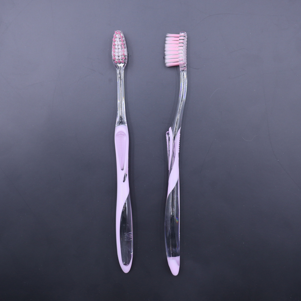 Private Label Manufacturer OEM ODM Customization Dental Oral Care Adult Toothbrush Transparent PETG Tapered Bristles Home Travel