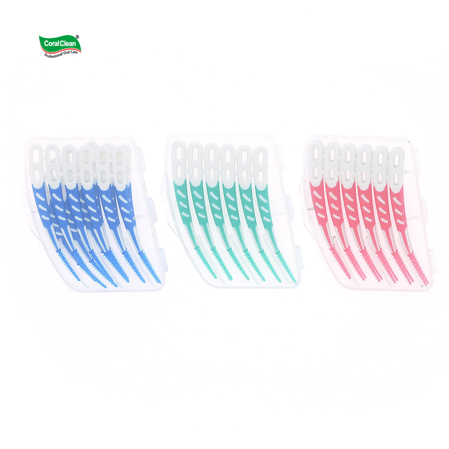 Wholesale OEM Angled Silicone Interdental Brush 12 Pieces PP Clear Box Custom Colors for Oral Care Teeth Cleaning Home Travel