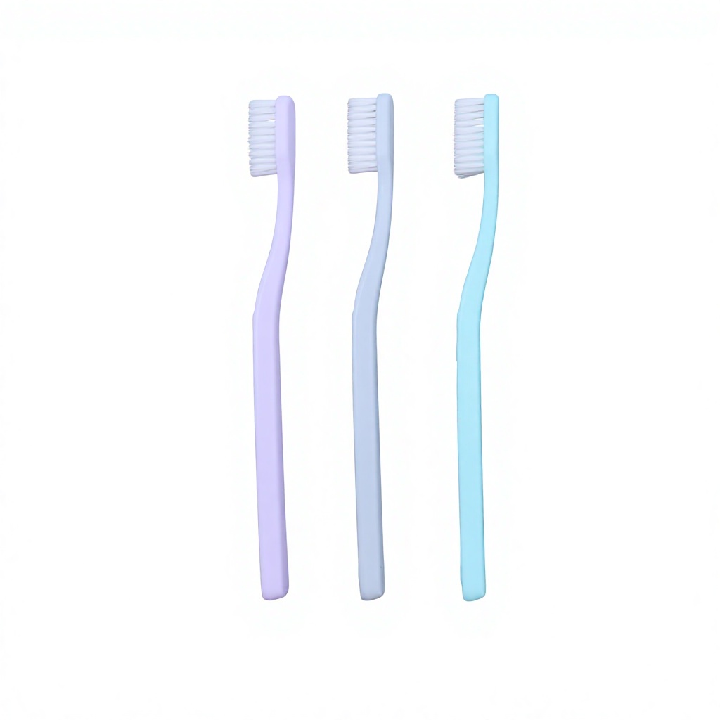 Adult Toothbrush Nylon Bristle PP Handle Tapered Multi-Level Bristles Ergonomic Non-Slip Grip for Home Travel Hotel