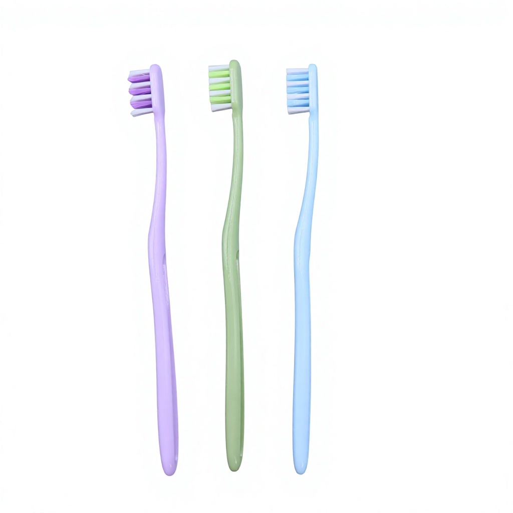 Adult Soft Bristle Toothbrush Dual Color Nylon Brush PP Handle Family Oral Care Home Use