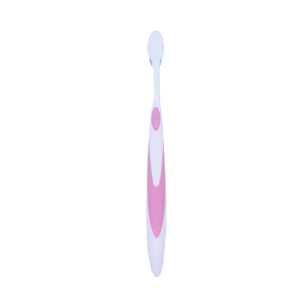 Adult Toothbrush DuPont Bristles PP TPR Handle Pink Soft Bristle Daily Cleaning
