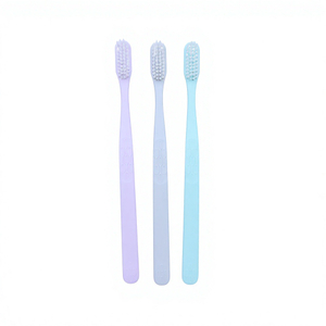 Adult Toothbrush Nylon Bristle PP Handle Tapered Multi-Level Bristles Ergonomic Non-Slip Grip for Home Travel Hotel