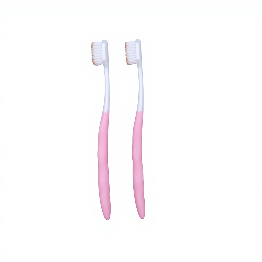 Pink Soft Bristle Adult Toothbrush Ergonomic Manual Oral Care Brush for Sensitive Gums OEM Custom Logo