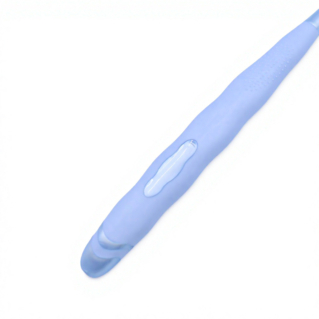 Custom Logo Light Blue Adult Manual Toothbrush with Soft Nylon Bristles and Ergonomic TPE Handle for Home Oral Care