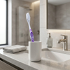 Adult Manual Toothbrush Soft Bristle Curved Handle End Rounded Nylon Bristles TPR Grip for Home Use
