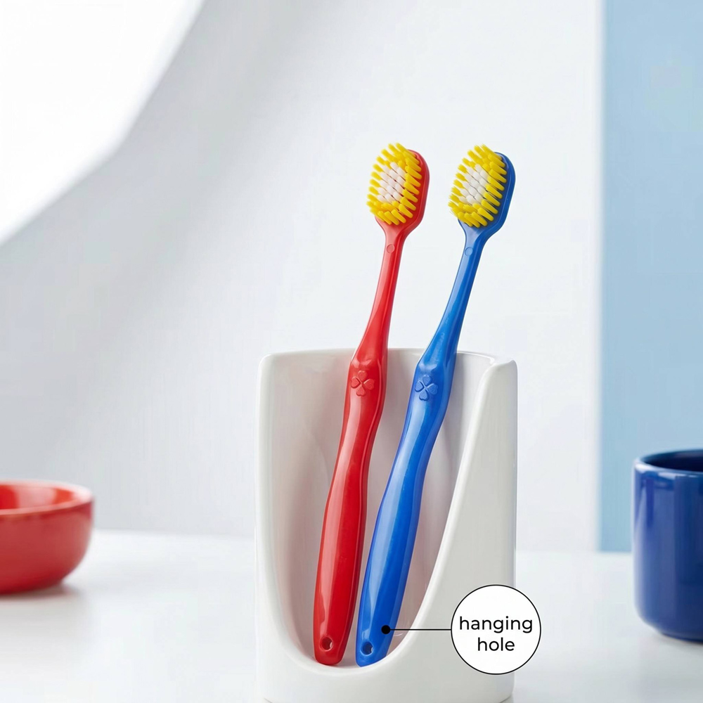 Adult Soft Tapered Bristle Toothbrush with Ergonomic Handle for Effective Daily Oral Hygiene Care