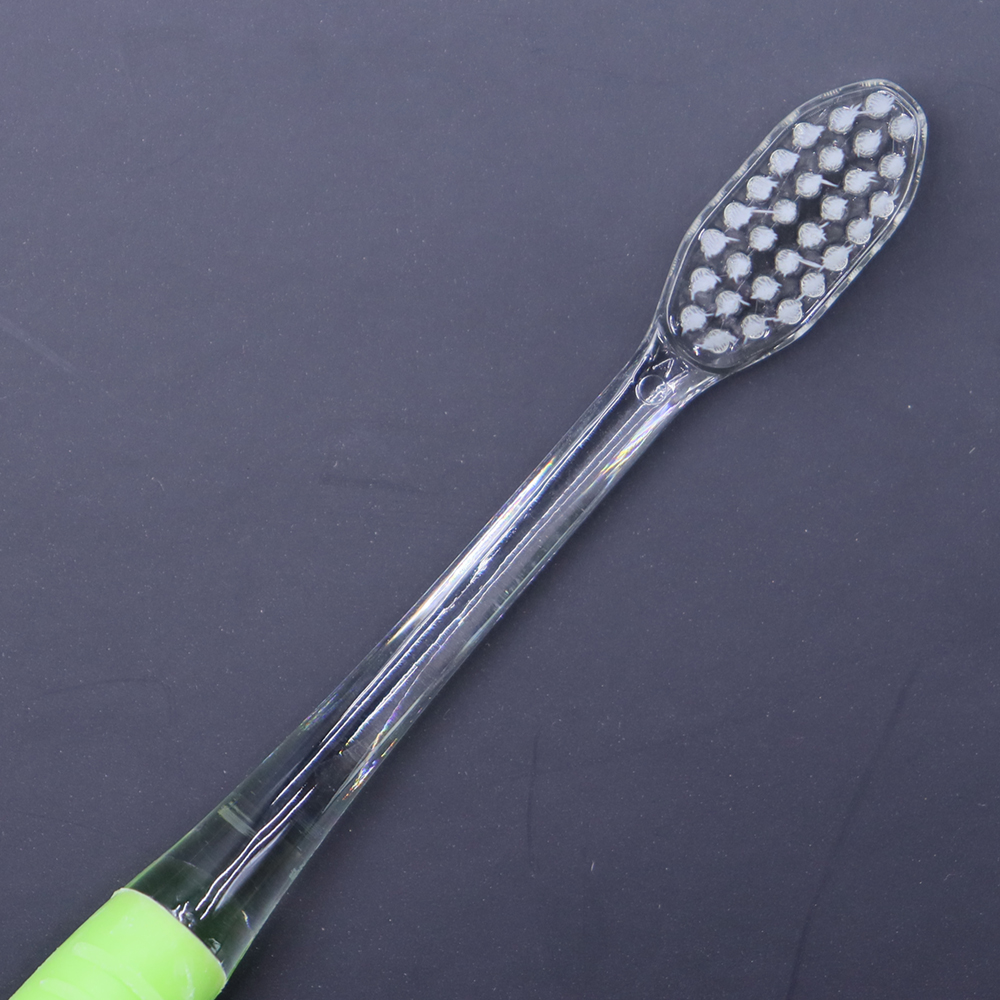 Adult Transparent PETG Tapered Bristle Toothbrush OEM ODM Custom Manual Toothbrush