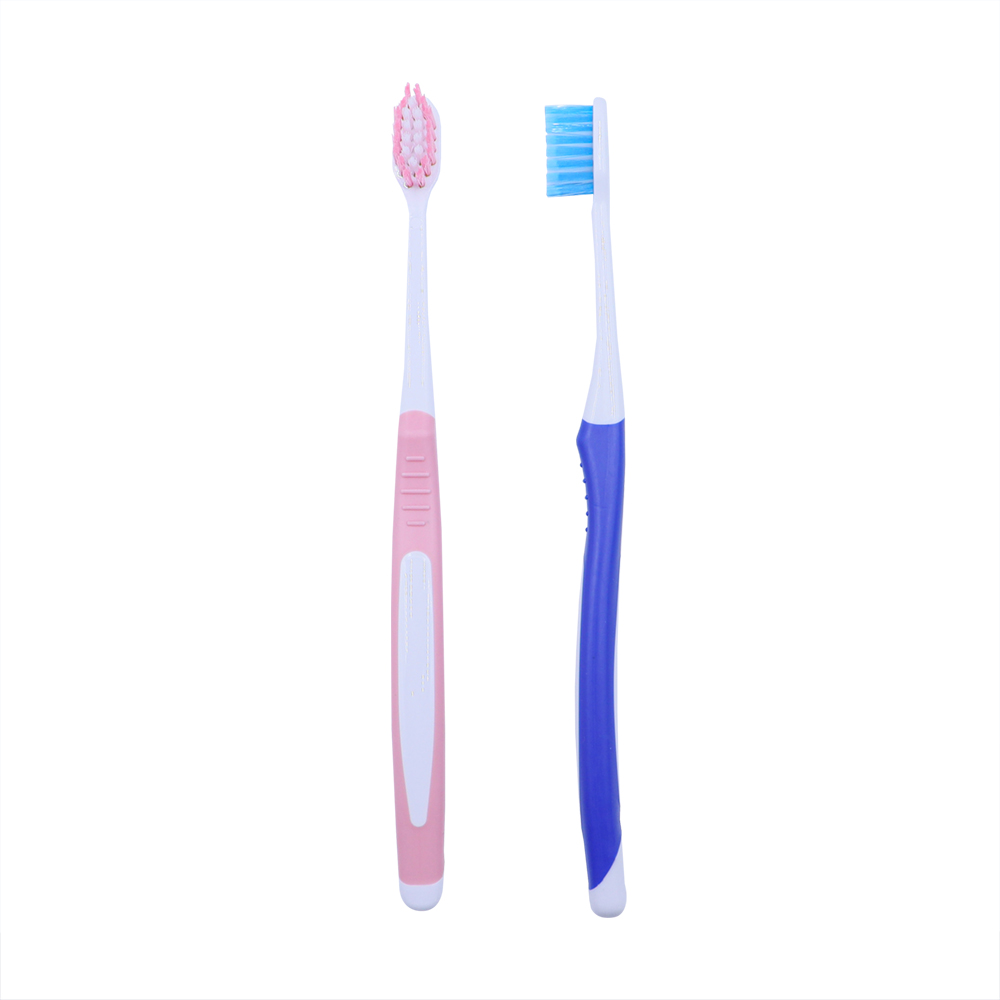 Dental Oral Care Nylon Bristles PP TPR Handle Flexible Cleaning Non Slip Grip Adult Toothbrush Home Travel Bulk Supplier